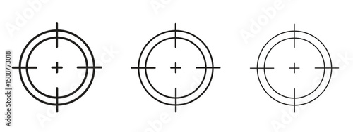 Gun target icon thin line symbol on white background, editable stroke vector illustration