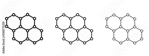 Graphene icon thin line symbol on white background, editable stroke vector illustration