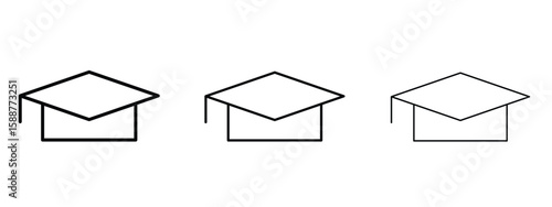 Graduated icon thin line symbol on white background, editable stroke vector illustration