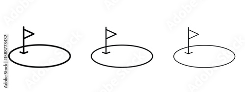 Golf yard icon thin line symbol on white background, editable stroke vector illustration