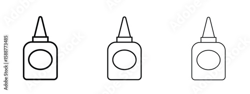 Glue icon thin line symbol on white background, editable stroke vector illustration