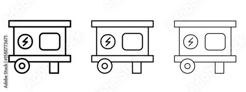 Generator icon thin line symbol on white background, editable stroke vector illustration
