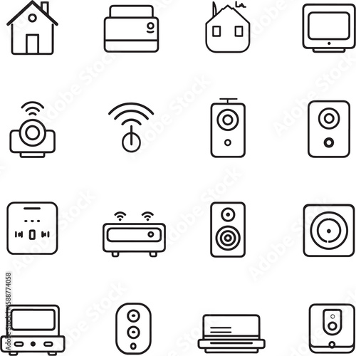 Smart Home Audio Control Ultra Minimalist Icon