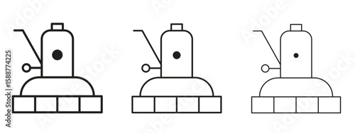 Floor sanding machine icon thin line symbol on white background, editable stroke vector illustration