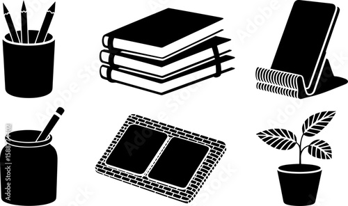Boho Style Vector Silhouette Bundle: Interior Objects & Elements