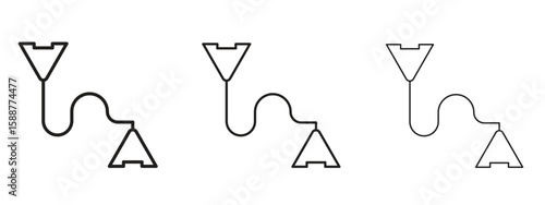 Exercise bands icon thin line symbol on white background, editable stroke vector illustration