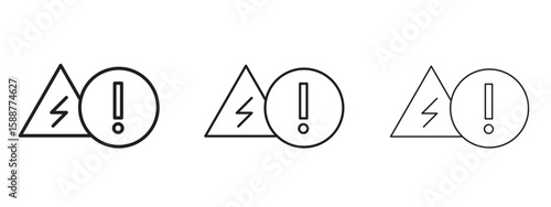 Electric Problem icon thin line symbol on white background, editable stroke vector illustration
