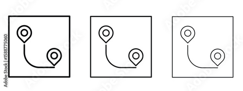 Distance icon thin line symbol on white background, editable stroke vector illustration