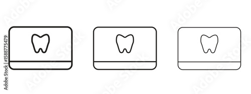 Dental X ray icon thin line symbol on white background, editable stroke vector illustration