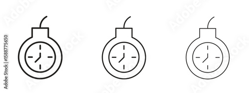 Deadline icon thin line symbol on white background, editable stroke vector illustration