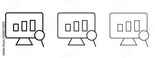 Quadro em tela Data Analysing icon thin line symbol on white background, editable stroke vector