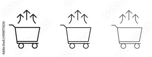 Cross sell icon thin line symbol on white background, editable stroke vector illustration