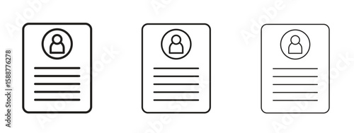 Criminal record icon thin line symbol on white background, editable stroke vector illustration