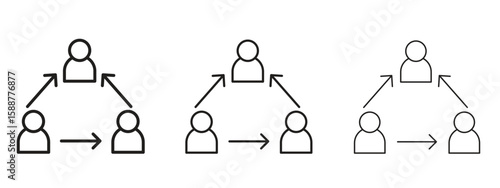 Coordinate icon thin line symbol on white background, editable stroke vector illustration