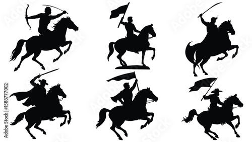 horse silhouettes vector