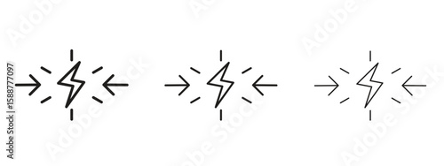 Conflict icon thin line symbol on white background, editable stroke vector illustration