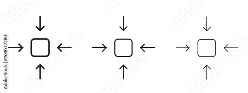 Compact size icon thin line symbol on white background, editable stroke vector illustration