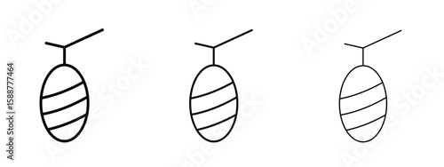 Cocoon icon thin line symbol on white background, editable stroke vector illustration