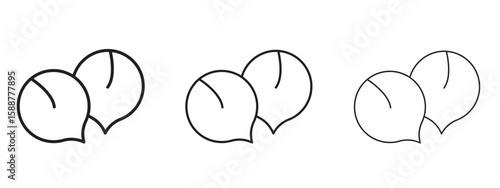 Chickpeas hummus icon thin line symbol on white background, editable stroke vector illustration