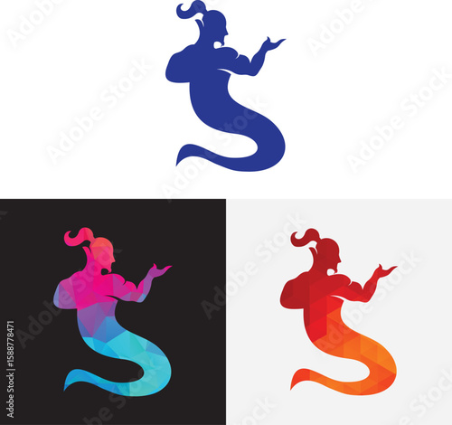 Genie Logo vector illustration. Mystical Genie Vector Logo.