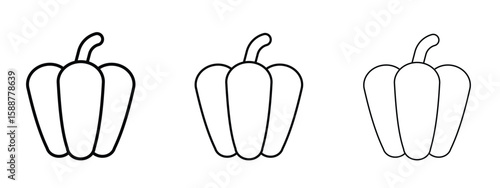 Capsicum icon thin line symbol on white background, editable stroke vector illustration