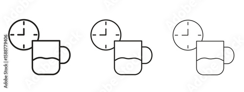 Break icon thin line symbol on white background, editable stroke vector illustration