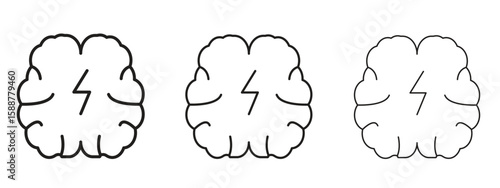Brainstorm icon thin line symbol on white background, editable stroke vector illustration