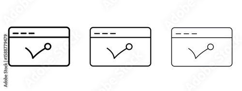 Bounce rate icon thin line symbol on white background, editable stroke vector illustration