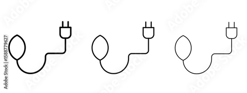 Biomass energy icon thin line symbol on white background, editable stroke vector illustration