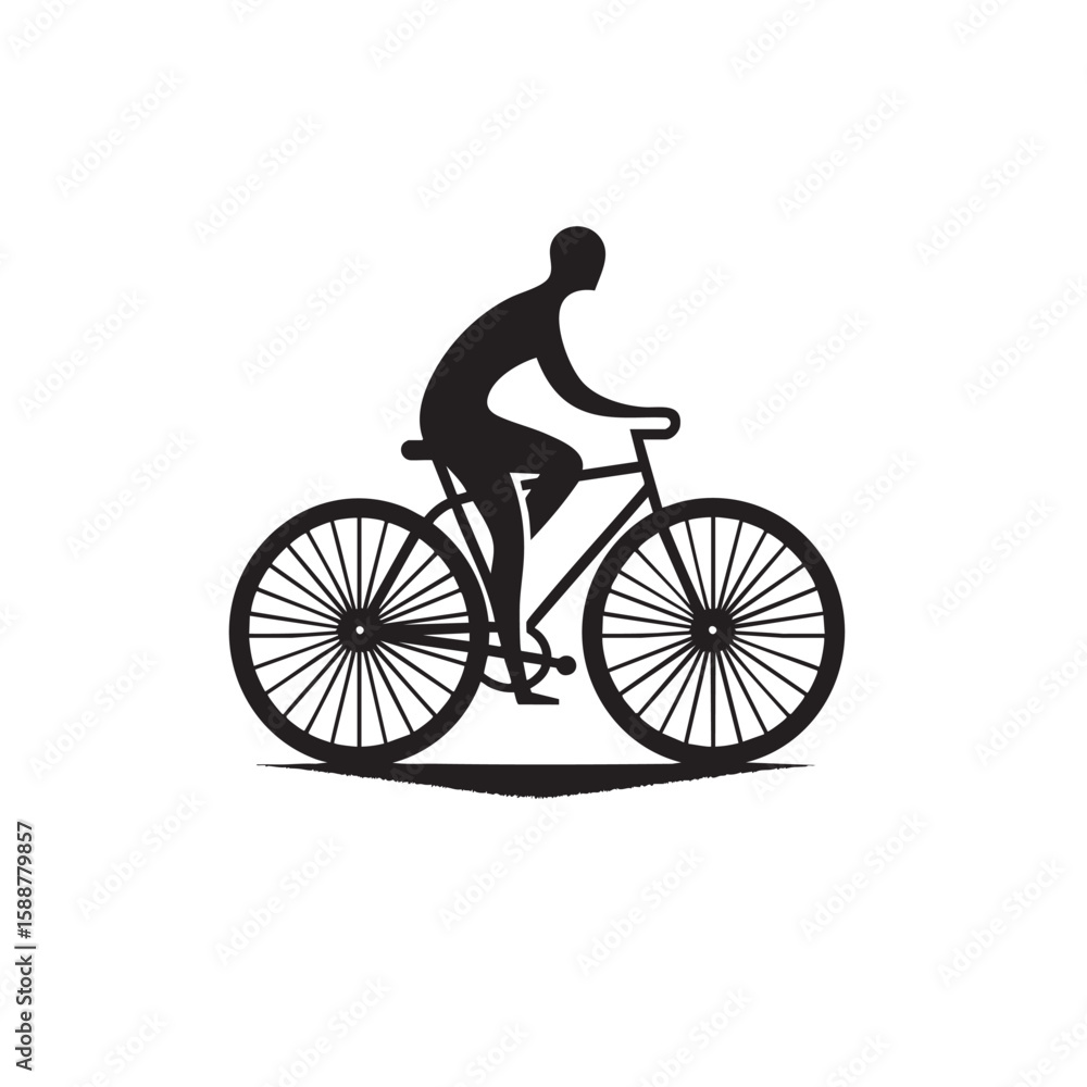 Obraz premium Minimalist Bicycle Black and White Silhouette