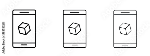 Ar apps icon thin line symbol on white background, editable stroke vector illustration