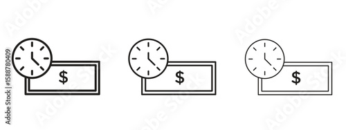 Annuity icon thin line symbol on white background, editable stroke vector illustration