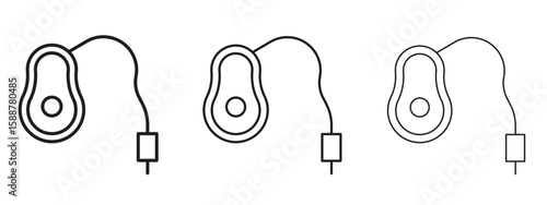 Anesthesia icon thin line symbol on white background, editable stroke vector illustration