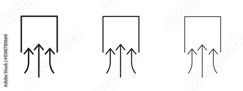 Air suction icon thin line symbol on white background, editable stroke vector illustration