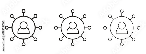 Affiliate link icon thin line symbol on white background, editable stroke vector illustration