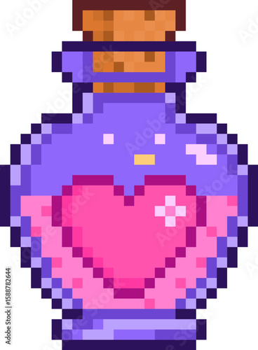  pixel illustration of love potion