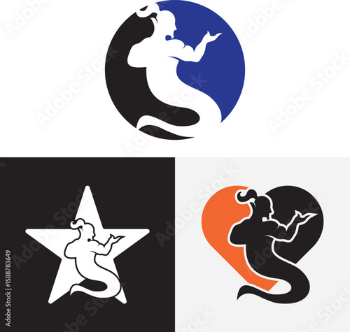 Genie Logo vector illustration. Mystical Genie Vector Logo.