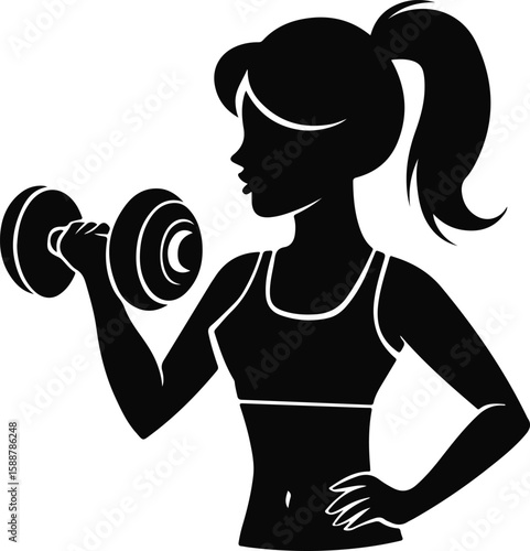 girl with dumbbells