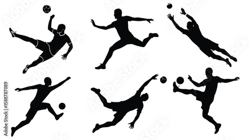 football players silhouettes vector