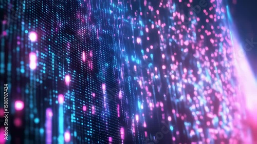 Wallpaper Mural Dynamic neon light particles in motion creating futuristic digital wave patterns Torontodigital.ca