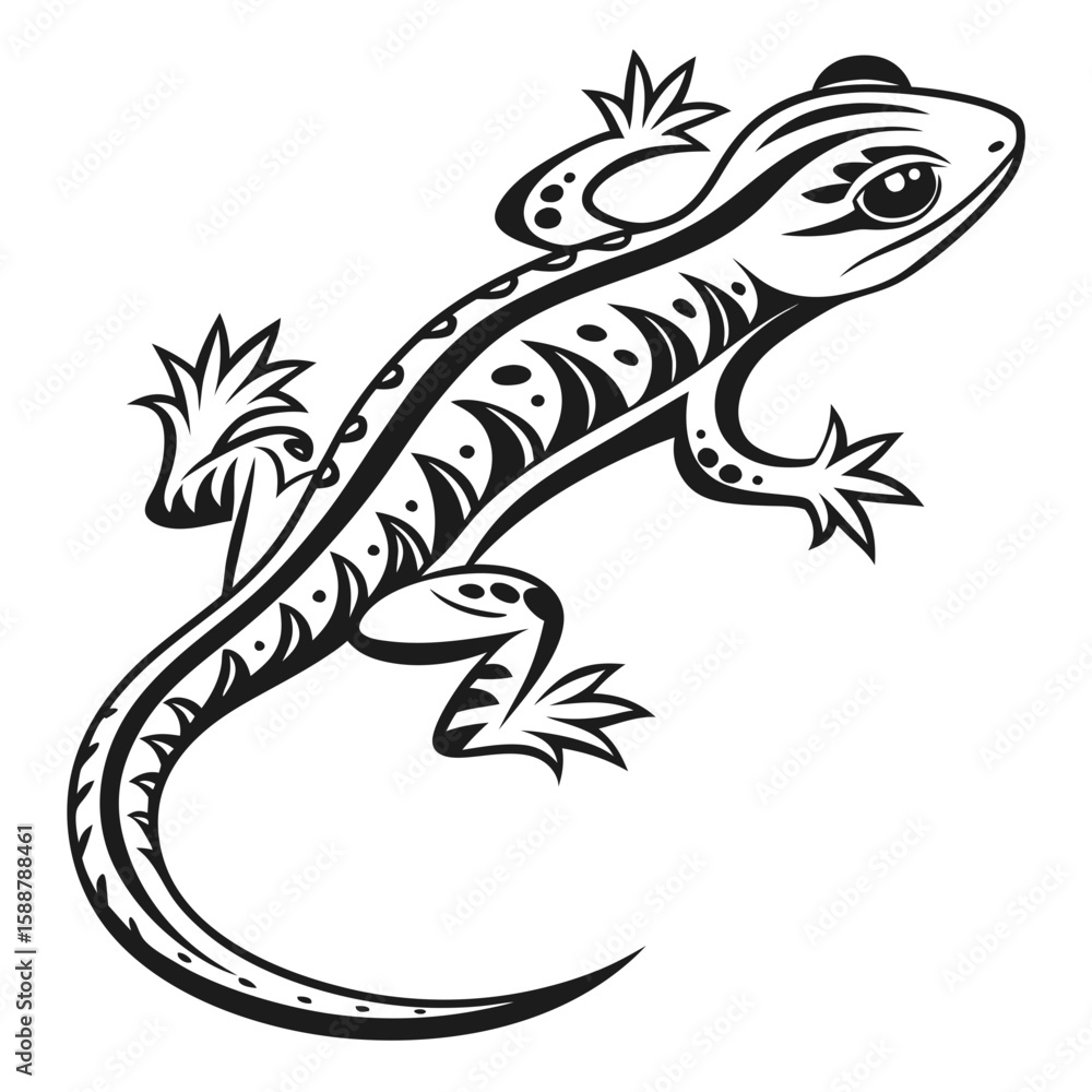 Fototapeta premium Stylized lizard illustration isolated on white background