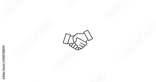 Animated icon of a handshake, symbolizing agreement, partnership, business deal, trust, or cooperation. Perfect for use in business presentations, corporate websites, HR platforms, legal services, and