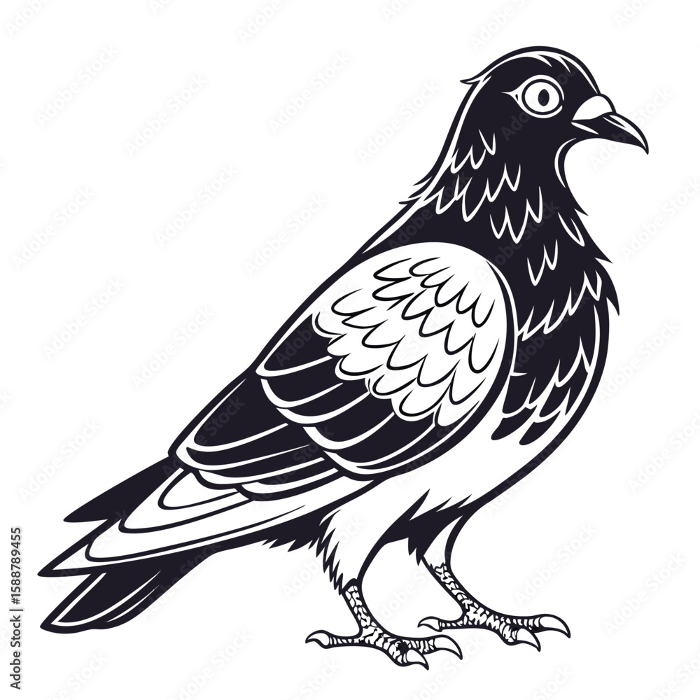 Obraz premium Pigeon standing on a white background