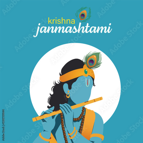 Dahi handi indian festival of lord shree krishna janmashtami. Creative vector illustration design in minimal concept.