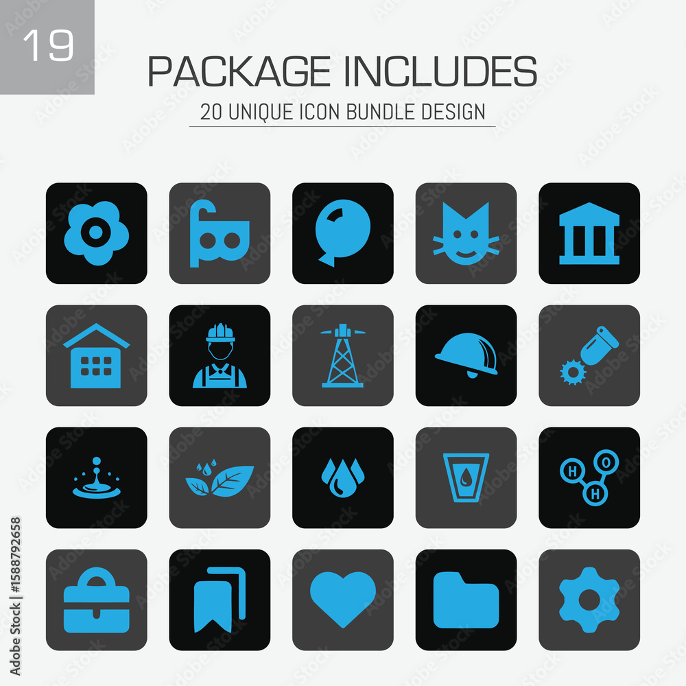 Fototapeta premium 20 Unique icon bundle designs simple flat design clean style