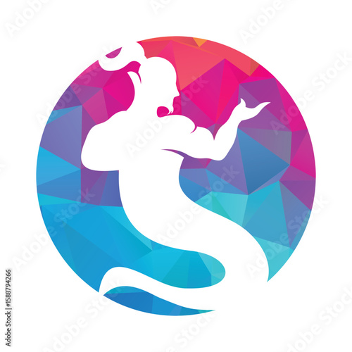 Genie Logo vector illustration. Mystical Genie Vector Logo.