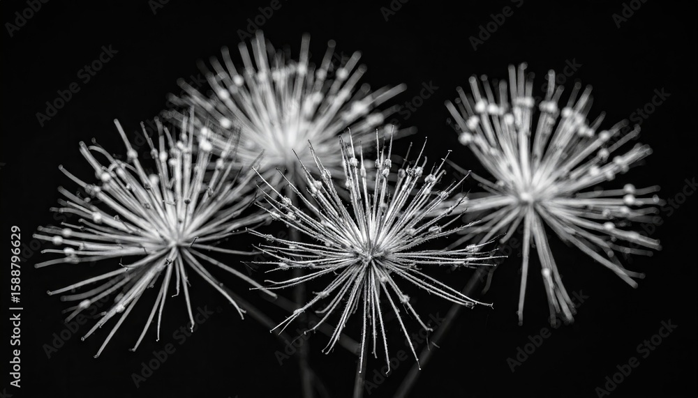 Fototapeta premium Abstract black and white flower cluster