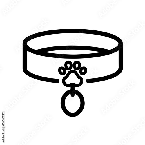 Bold Line Dog Collar Icon
