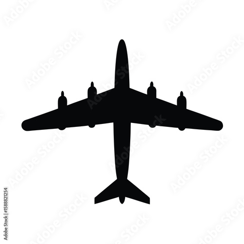 Bomber plane aircraft silhouette vector art illustration