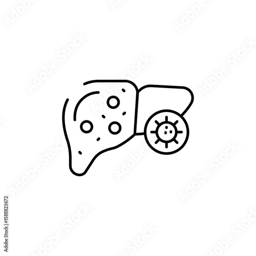Hepatitis icon design with white background stock illustration